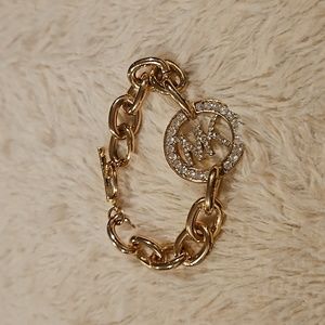 Michael Kors Gold Crystal Logo Bracelet